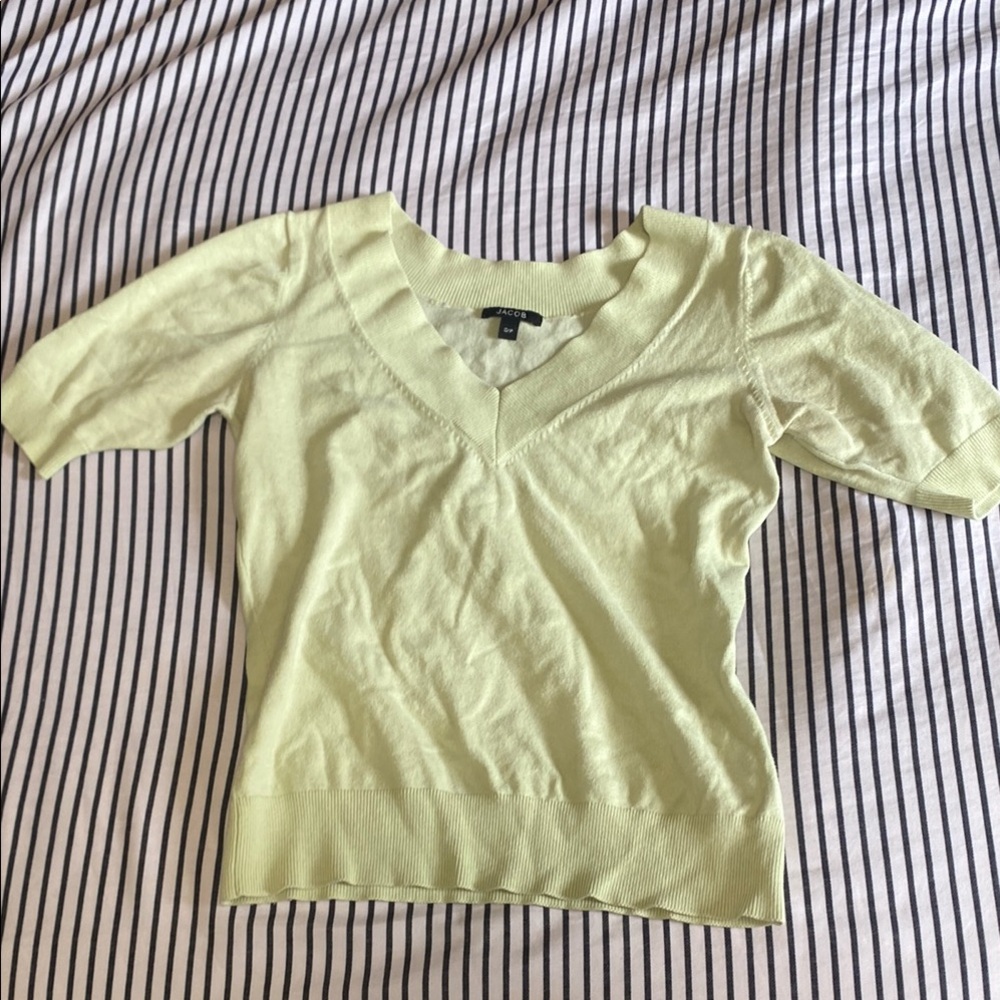 Light Green V-Neck Sweater